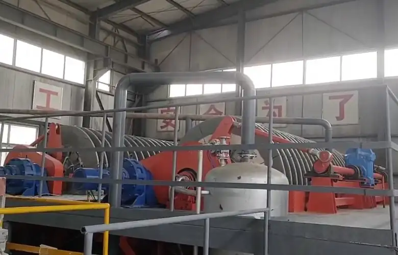 Drive-side view of ceramic filters and service platform at the Tongbai project